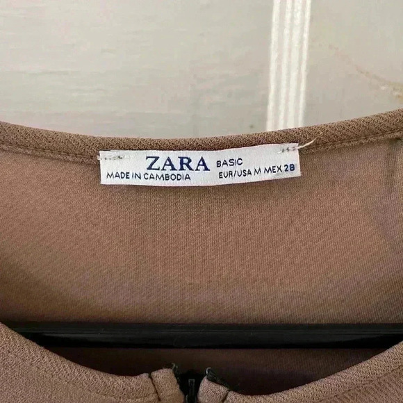 Zara oversized tan modest dress with pockets‎ - Picture 6 of 9